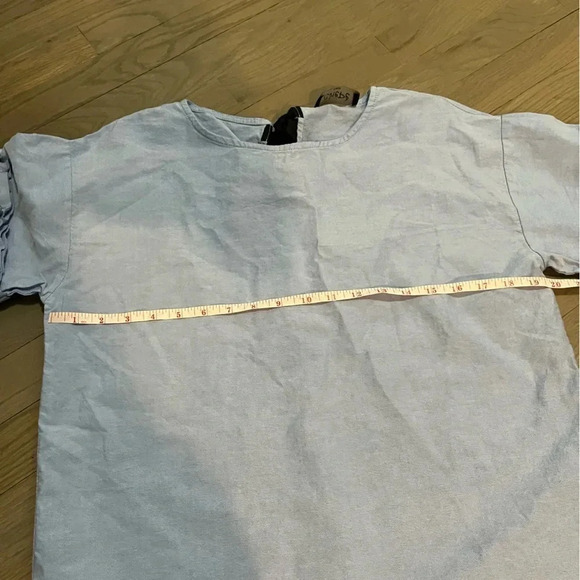 Chepè Italy Woman’s Blue Chambray peasant style top. Small - Picture 7 of 8